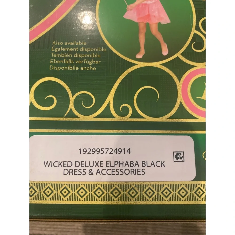 Wicked Deluxe‎ Elphaba Black Dress & Accessories Costume Size 4-6